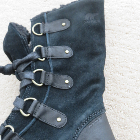 New Sorel Emilie Lace Boots with Shearling 7 38 - Picture 3 of 5